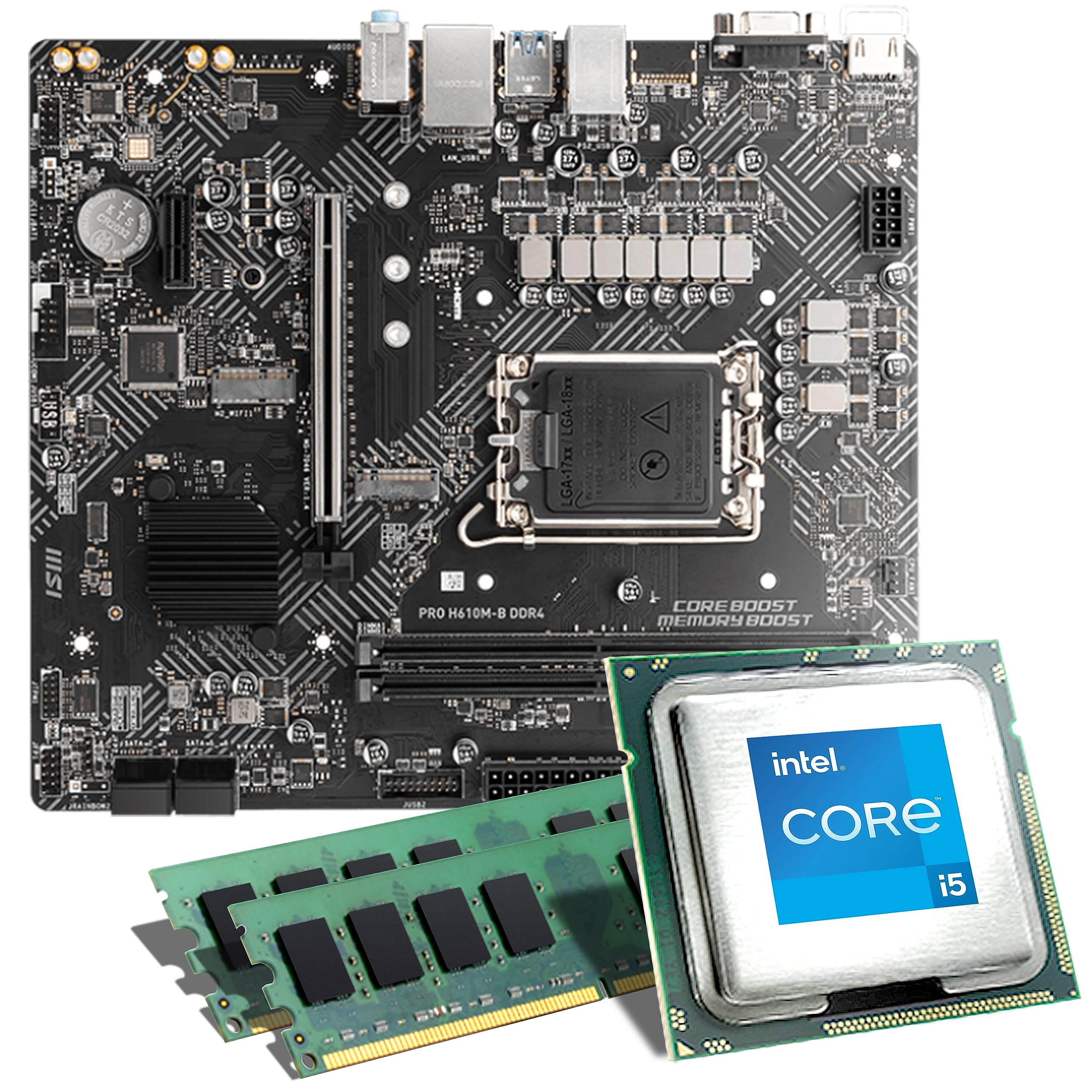 Mainboard Bundle | Intel Core i5-12400F 6x2500 MHz, MSI PRO H610M